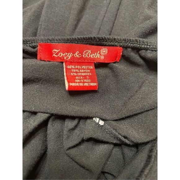 Zoey & Beth Womens Size Small Black Swing Dress With Tie And Adjustable Straps - Picture 4 of 8